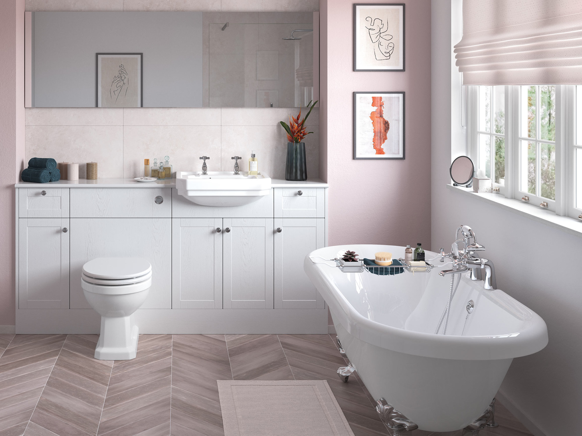 Benita Satin White Ash Bathroom