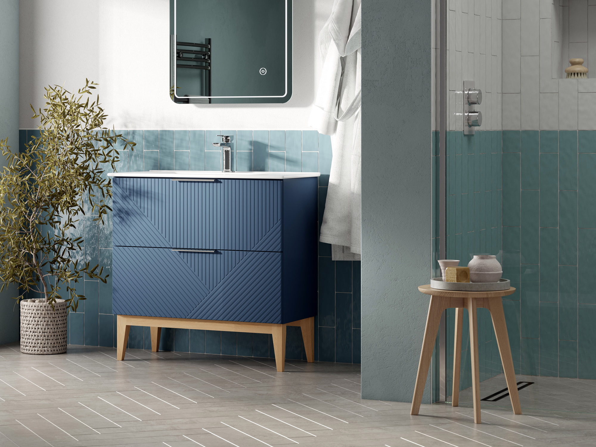 Ligne Smoke Blue Bathroom