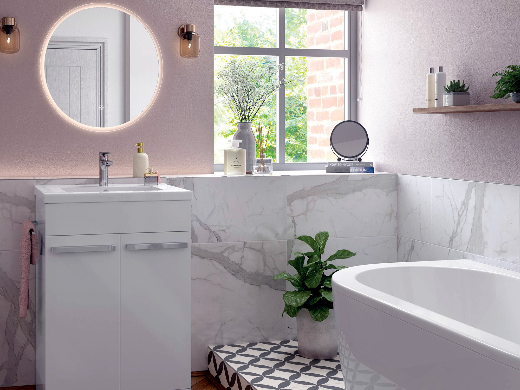 Morina White Gloss Bathroom